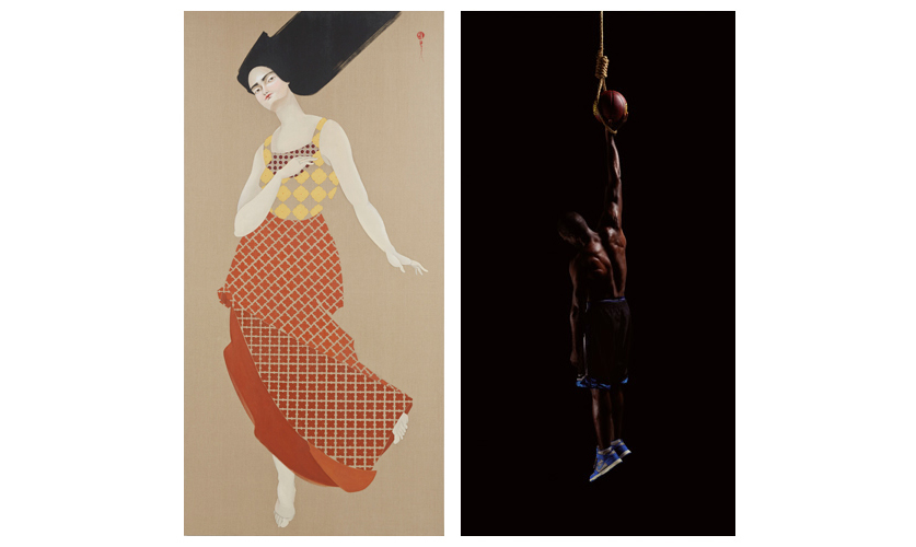 LEFT: Hayv Kahraman | Kawliya.2. | 2014 RIGHT: Hank Willis Thomas | Strange Fruit | 2011 http://pizzuticollection.org